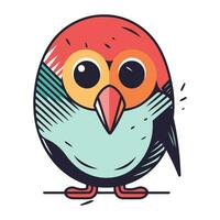 schattig tekenfilm vogel. vector illustratie in tekening stijl.