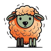 schattig tekenfilm schapen. vector illustratie geïsoleerd Aan een wit achtergrond.