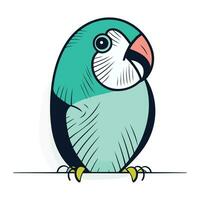 schattig tekenfilm papegaai Aan een wit achtergrond. vector illustratie.