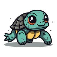 schattig schildpad karakter tekenfilm vector illustratie. schattig tekenfilm schildpad.