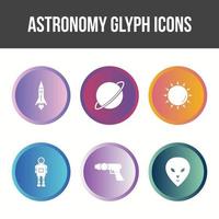 unieke astronomie glyph vector icon set