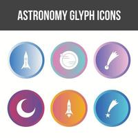 unieke astronomie lijn vector icon set