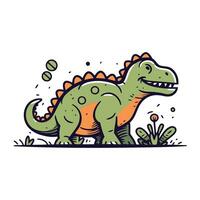 schattig dinosaurus. vector illustratie in tekenfilm stijl. geïsoleerd Aan wit achtergrond.