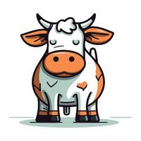 tekenfilm koe vector illustratie. schattig boerderij dier geïsoleerd Aan wit achtergrond.
