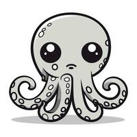 schattig tekenfilm Octopus. vector illustratie geïsoleerd Aan wit achtergrond.