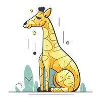 giraffe. vector illustratie van een giraffe in vlak stijl.