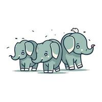 schattig olifant familie vector illustratie. tekenfilm stijl. vector illustratie.