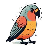 schattig papegaai vector illustratie. hand- getrokken tekening vogel.