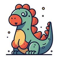 schattig tekenfilm dinosaurus. kleurrijk vector illustratie in vlak stijl.
