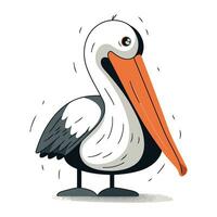 pelikaan geïsoleerd Aan wit achtergrond. vector illustratie in tekenfilm stijl.