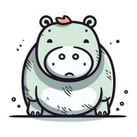nijlpaard vector illustratie. schattig tekenfilm nijlpaard.