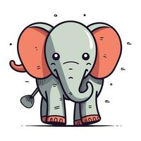 schattig tekenfilm olifant. vector illustratie van een schattig olifant Aan wit achtergrond.