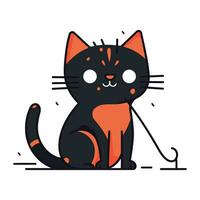 schattig kat. vector illustratie in tekening tekenfilm stijl.