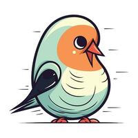 vector illustratie van een schattig tekenfilm vogel. geïsoleerd Aan wit achtergrond.