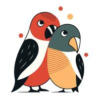 schattig vector illustratie van een paar- van vogels. vlak stijl.