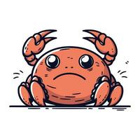 krab karakter. schattig tekenfilm vector illustratie van een krab.
