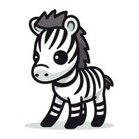 schattig zebra tekenfilm mascotte karakter vector illustratie.