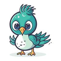 schattig tekenfilm vogel. vector illustratie van een schattig tekenfilm vogel.