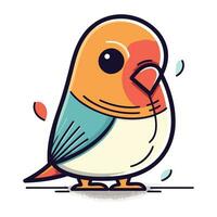 vector illustratie van een schattig weinig vogel. schattig tekenfilm karakter.