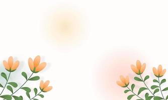 witte achtergrondbanner met bloemen vector