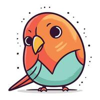 schattig weinig vogel. vector illustratie in tekening stijl.