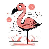 flamingo. hand- getrokken vector illustratie in tekening stijl.