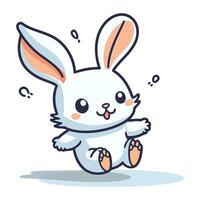 schattig konijn tekenfilm. vector illustratie van een schattig konijn karakter.