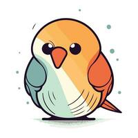 vector illustratie van schattig weinig vogel. geïsoleerd Aan wit achtergrond.