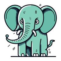 schattig olifant. vector illustratie geïsoleerd Aan wit achtergrond. tekenfilm stijl.