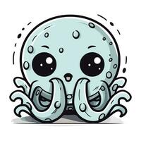 schattig tekenfilm Octopus. vector illustratie geïsoleerd Aan wit achtergrond.