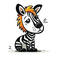 schattig zebra geïsoleerd Aan een wit achtergrond. vector illustratie.