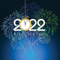 gelukkig nieuwjaar 2022 met vuurwerkachtergronden vector