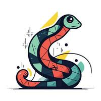 vector illustratie van slang in vlak stijl. kleurrijk slang icoon.