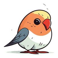 vector illustratie van schattig tekenfilm vogel. geïsoleerd Aan wit achtergrond.