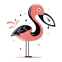 flamingo. vector illustratie van een flamingo in vlak stijl.