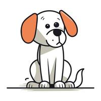 schattig tekenfilm hond. vector illustratie geïsoleerd Aan een wit achtergrond.