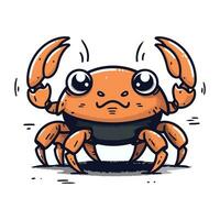 schattig tekenfilm krab. vector illustratie. geïsoleerd Aan wit achtergrond.