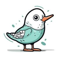 vector illustratie van schattig tekenfilm vogel. geïsoleerd Aan wit achtergrond.