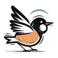 vector illustratie van een schattig tekenfilm goudvink vogel geïsoleerd Aan wit achtergrond.