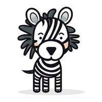 zebra tekenfilm icoon. dier schattig dierentuin en schepsel thema. kleurrijk ontwerp. vector illustratie