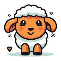 schattig tekenfilm schapen. vector illustratie geïsoleerd Aan een wit achtergrond.