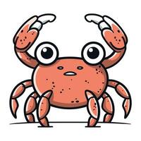 schattig tekenfilm krab. vector illustratie geïsoleerd Aan een wit achtergrond.