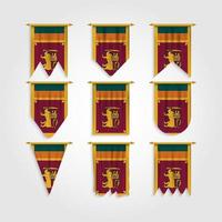 sri lanka vlag in verschillende vormen, vlag van srilanka in verschillende vormen vector