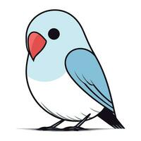 vector illustratie van een schattig tekenfilm blauw vogel geïsoleerd Aan wit achtergrond.