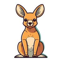 kangoeroe tekenfilm vector illustratie. geïsoleerd kangoeroe Aan wit achtergrond.