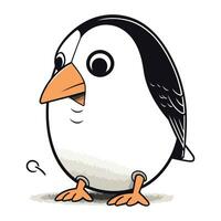 tekenfilm pinguïn met vraag Mark Aan een wit achtergrond. vector illustratie.