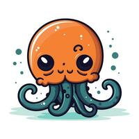 schattig tekenfilm Octopus. vector illustratie geïsoleerd Aan wit achtergrond.