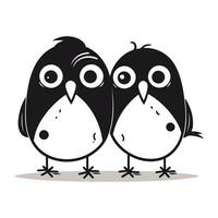 schattig tekenfilm pinguïns. vector illustratie Aan een wit achtergrond.