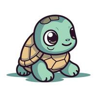 schattig tekenfilm schildpad geïsoleerd Aan een wit achtergrond. vector illustratie.