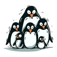 pinguïn familie. vector illustratie van een schattig pinguïn familie.